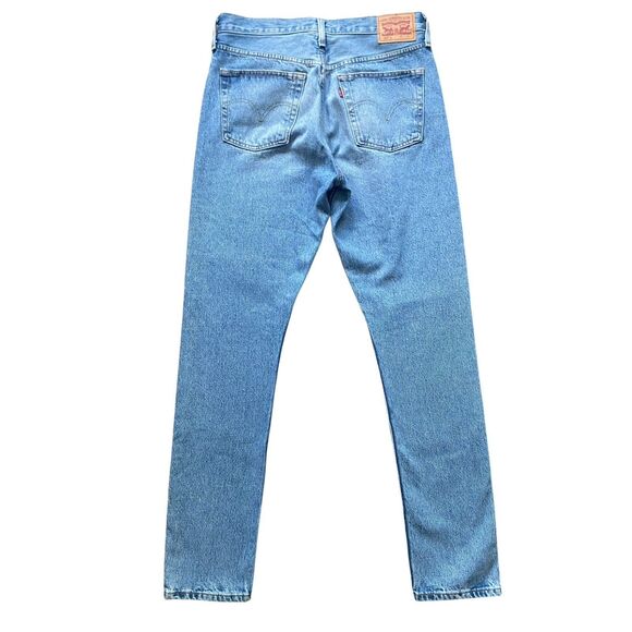 Levi's 501 Skinny Ripped Jeans Men 28x30 Button Fly Blue Distressed Punk Grunge - Picture 2 of 13